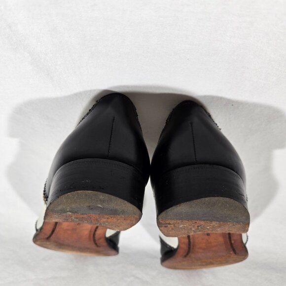Vintage SPECTATOR COLE HAAN Black&White Wingtip Oxford Dress Shoes Size 9D ITALY - Picture 10 of 17